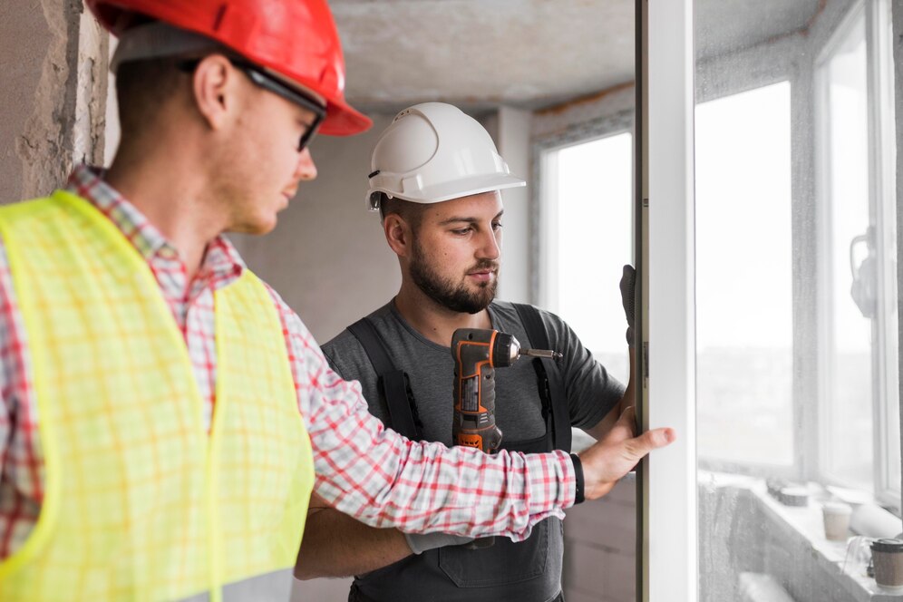 hombres primer plano trabajando juntos 23 2148752025